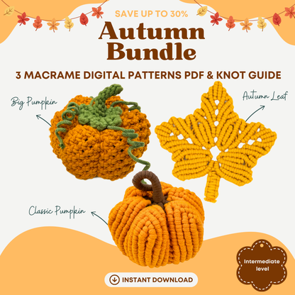 Macrame Autumn Bundle - 3 Digital PDFs and Knot Guides