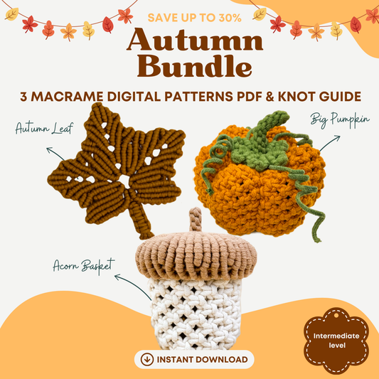 Macrame Autumn Bundle - 3 Digital PDFs and Knot Guides