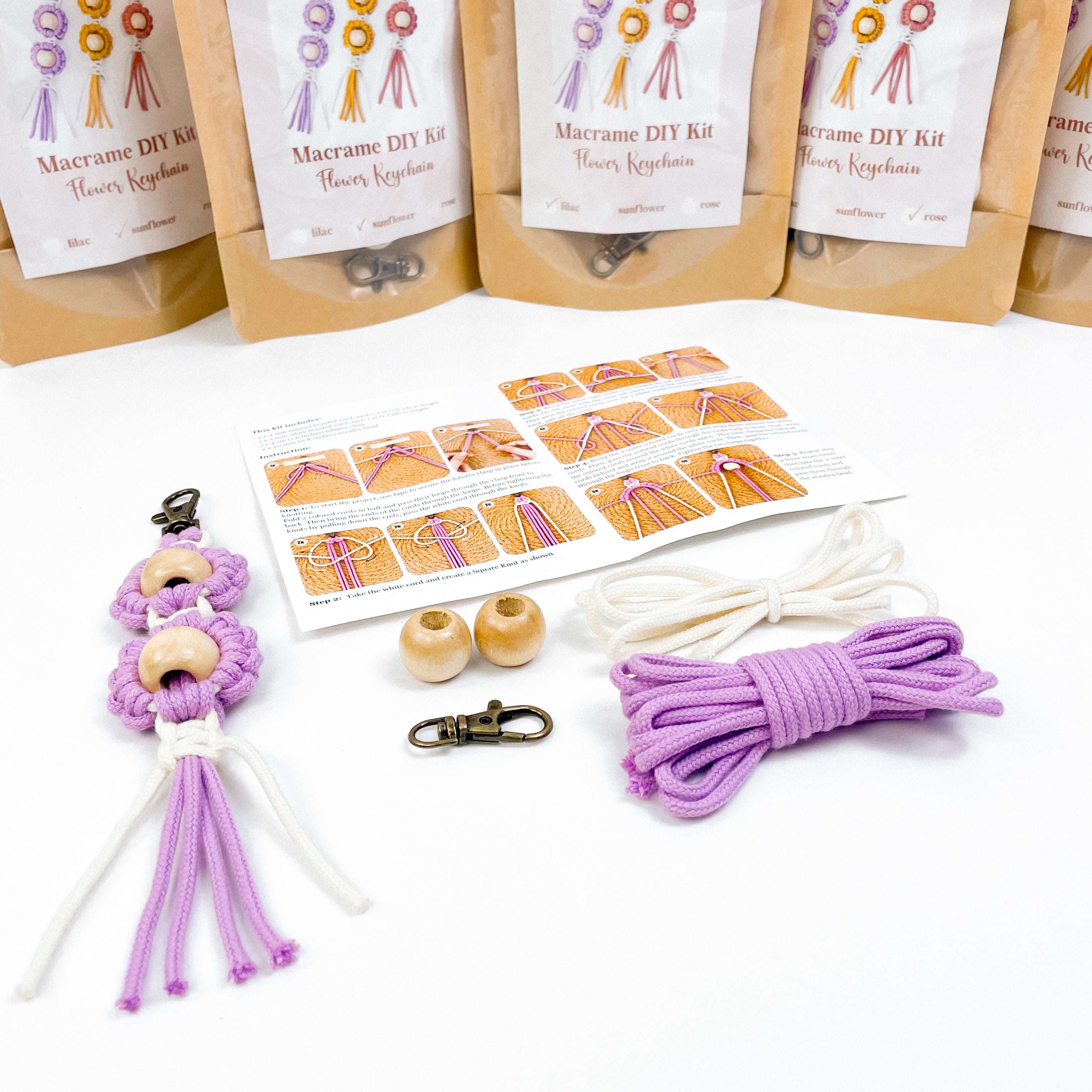 Flower Keychain DIY Macrame Kit