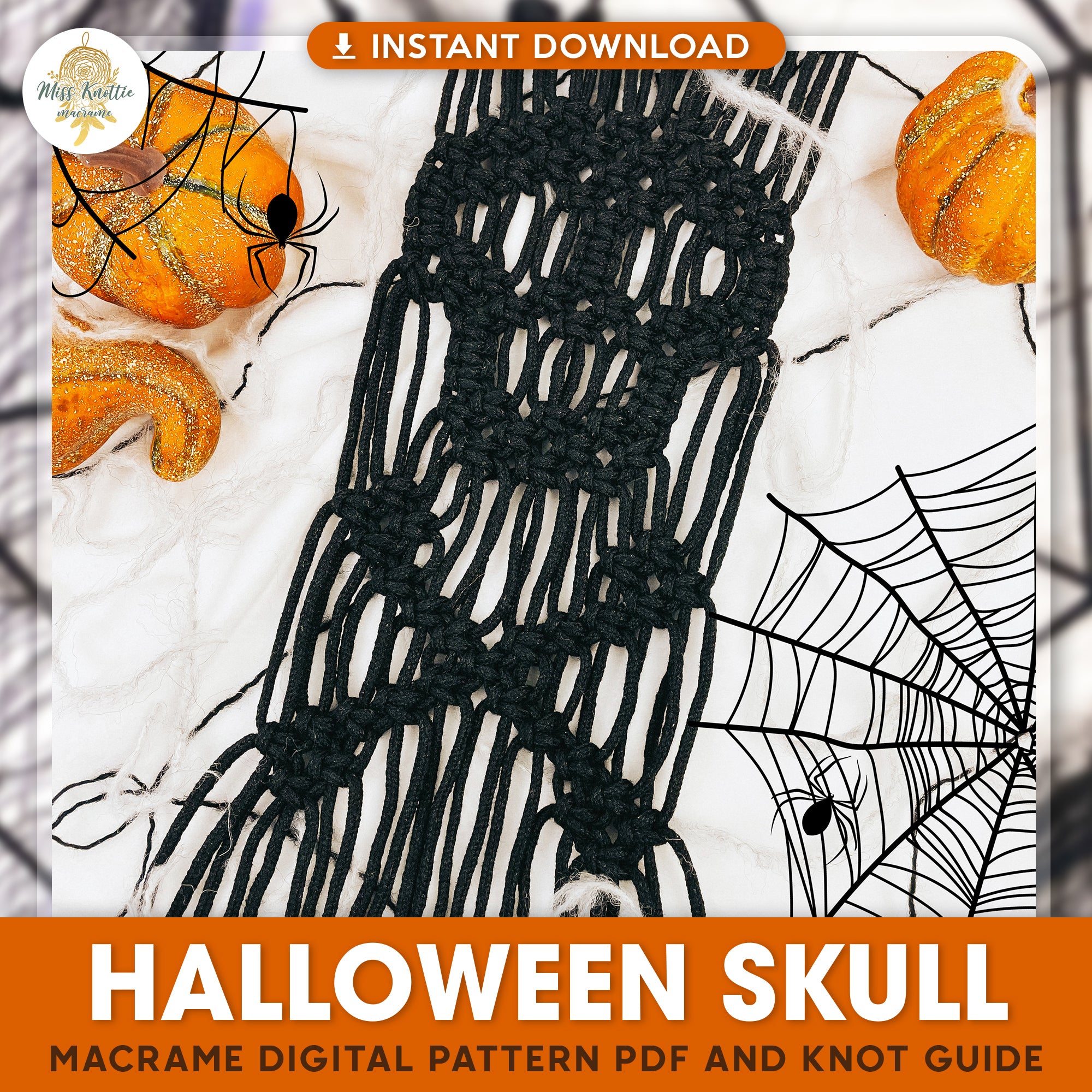 Halloween Skull Pattern - Written PDF And Knot Guide