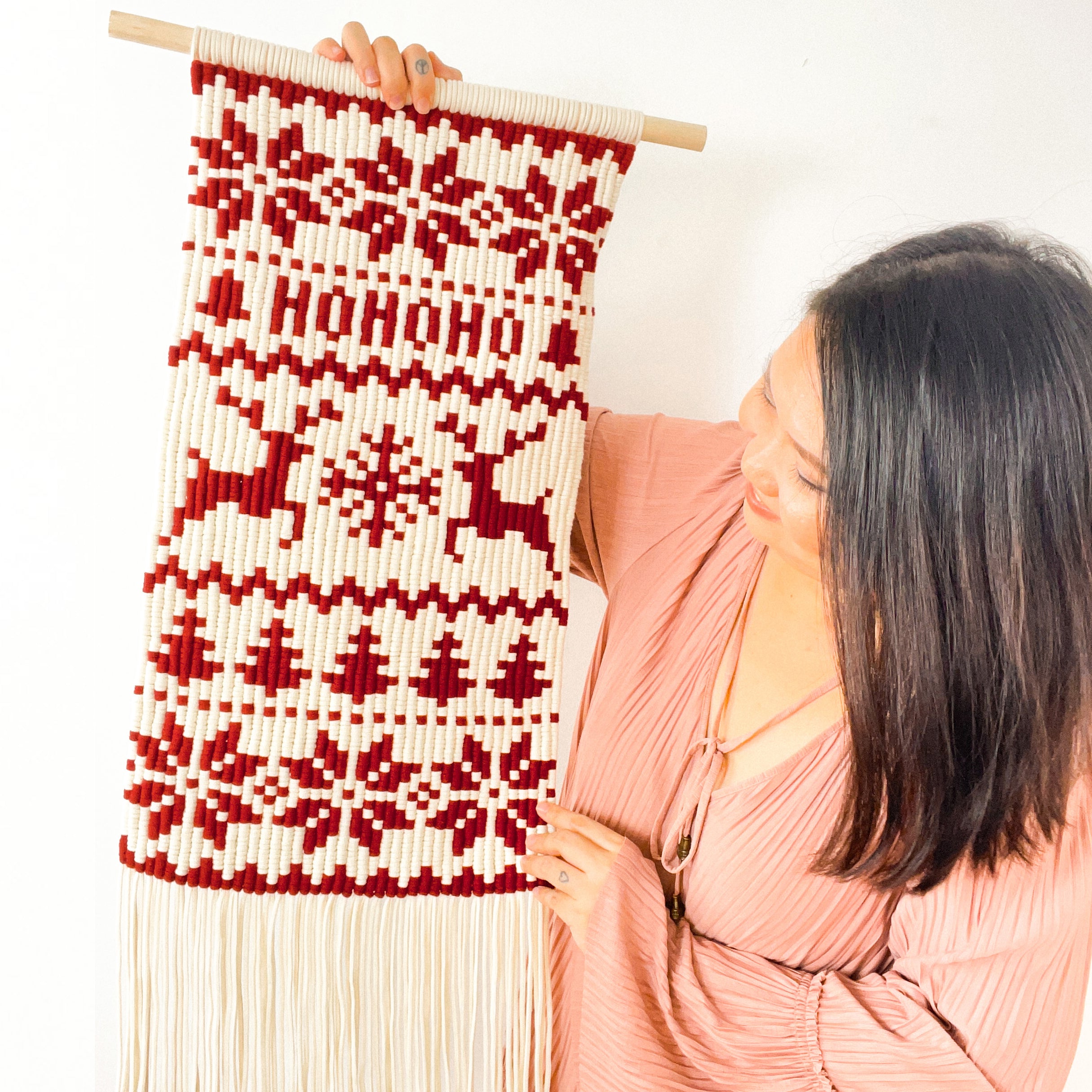 Patrón de píxeles de suéter feo de Navidad-PDF digital y guía de nudo