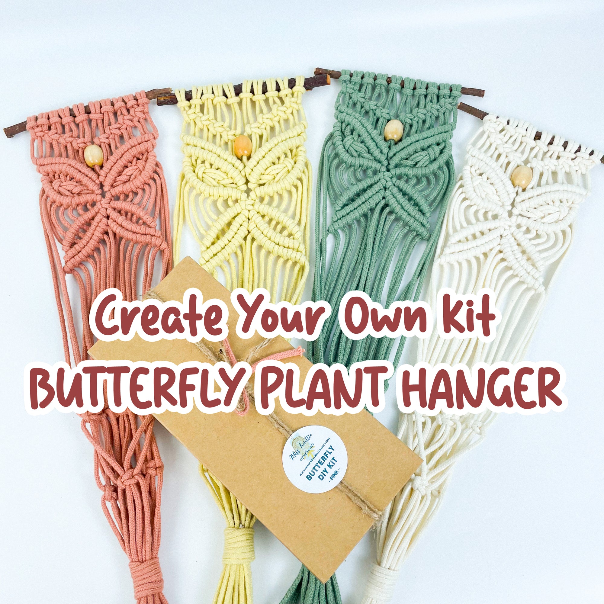 Kit DIY - Cabide Macrame Butterfly Plant - Crie seu próprio kit