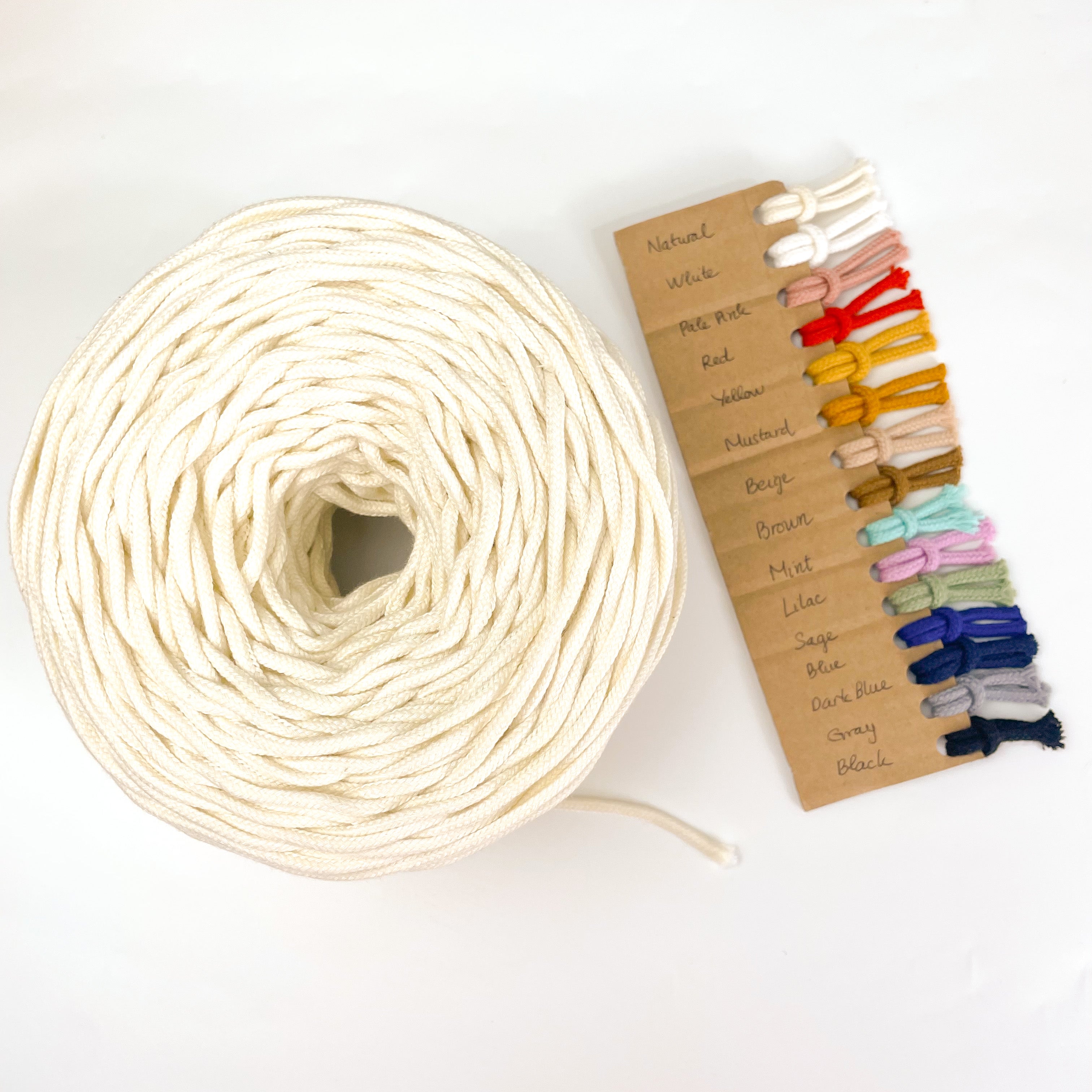 3mm Braided Cotton Cord x 100 yd