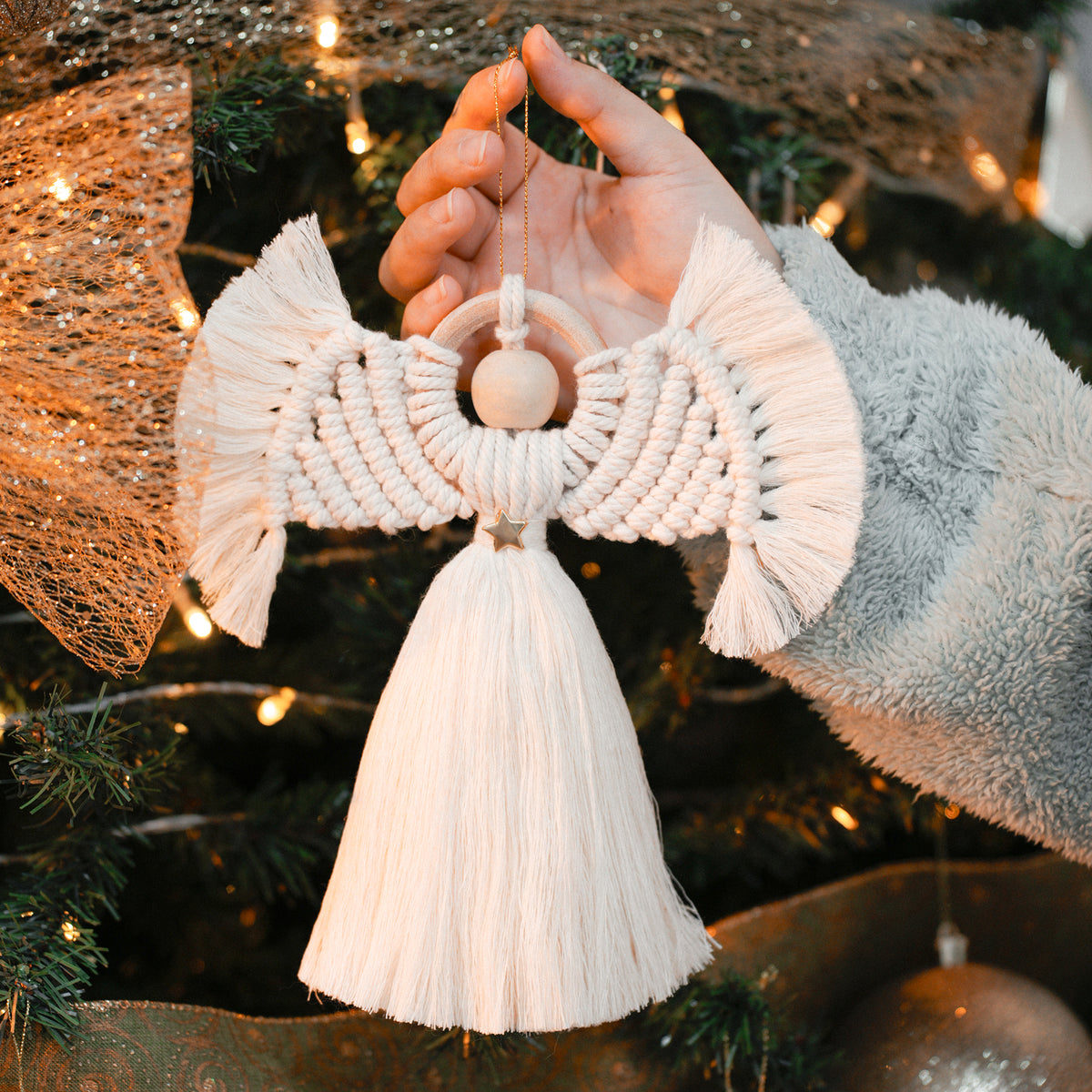 Macrame Christmas Angel Pattern - Digital PDF and Knot Guide