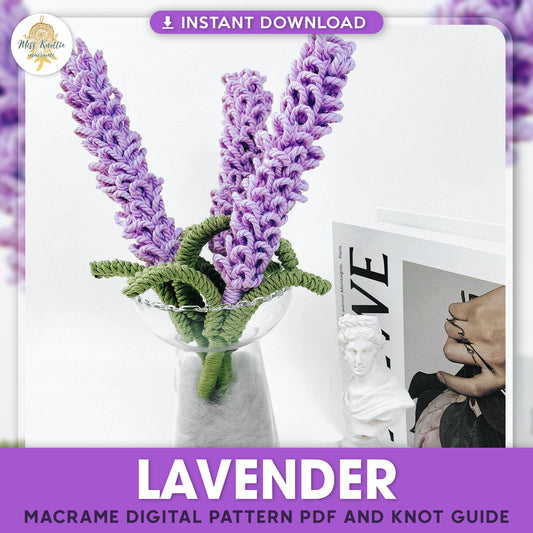 Padrão de Lavanda - PDF Digital e Guia de Nós