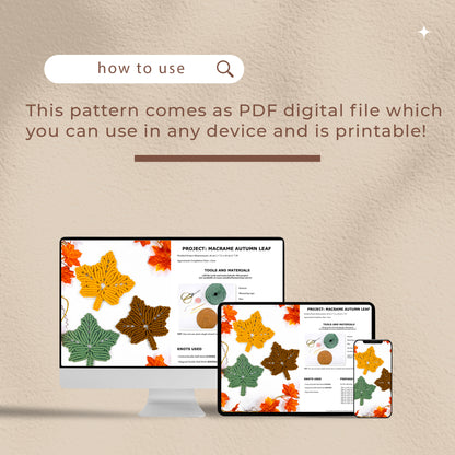 Macrame Autumn Leaf - Digital PDF and Knot Guide