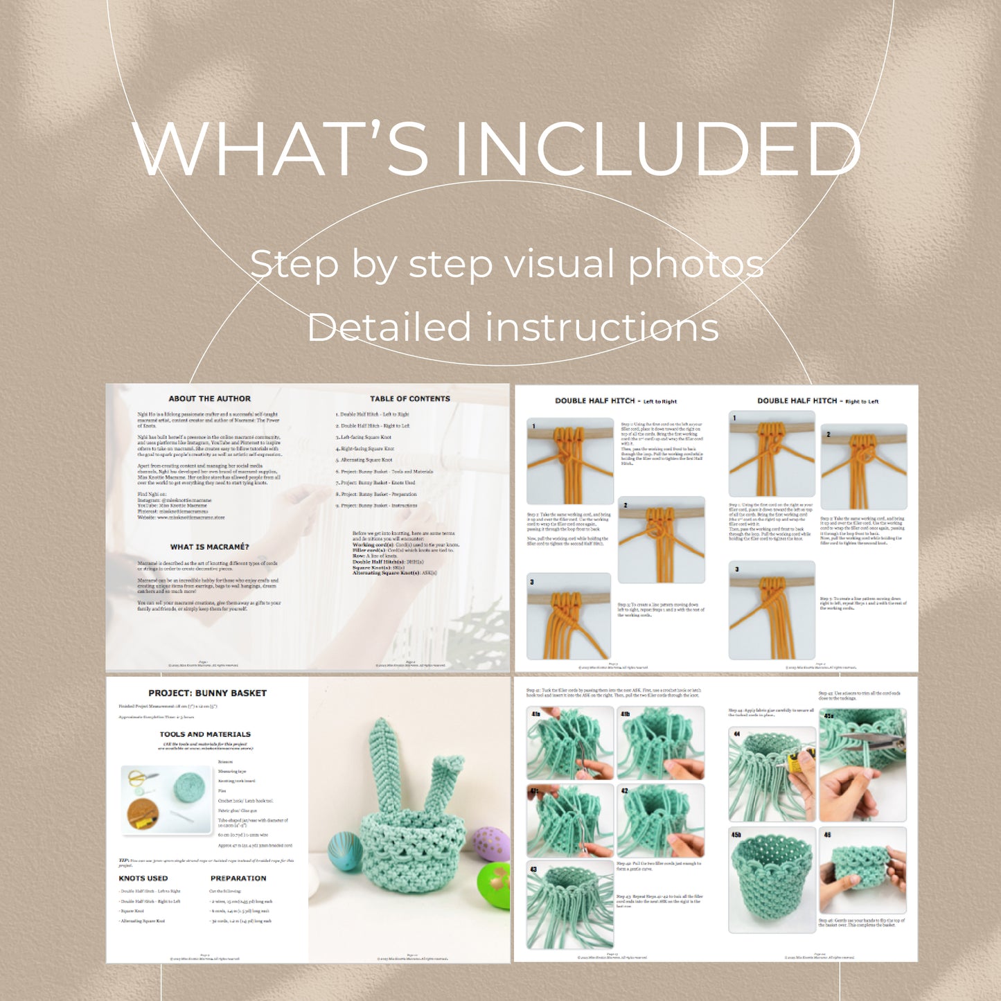 Macrame Easter Bundle - 3 Digital PDFs and Knot Guides