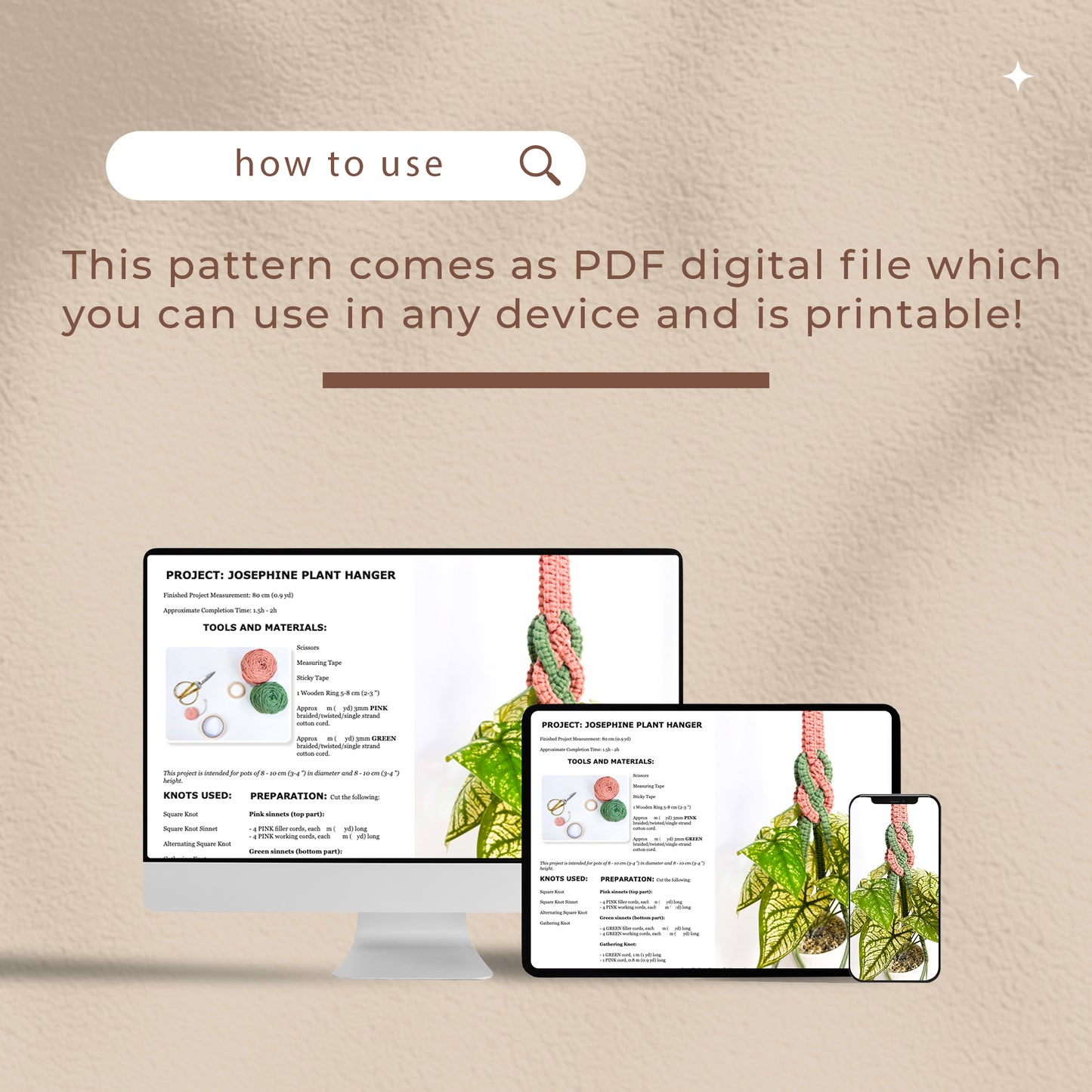 Josephine Plant Hanger - Digital PDF and Knot Guide