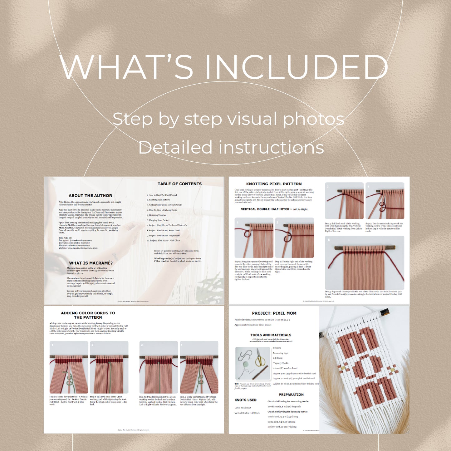 Mom Pixel Pattern - Digital PDF and Knot Guide