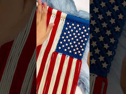 Macrame U.S.A Flag - Video Instructions and PDF Knot Guide