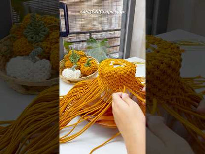 Mini zucca - Design digitale in macramè in PDF e guida ai nodi