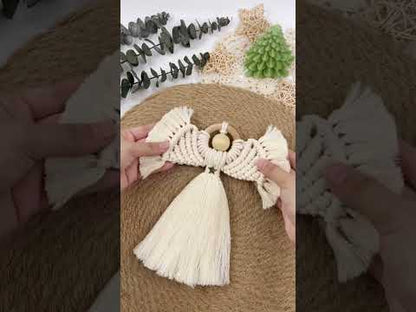 Modello di angelo di Natale in macramè - PDF digitale e guida ai nodi