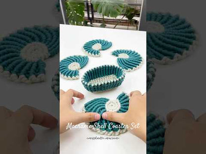 Bolsa de macramé con forma de concha - PDF digital y guía de nudos