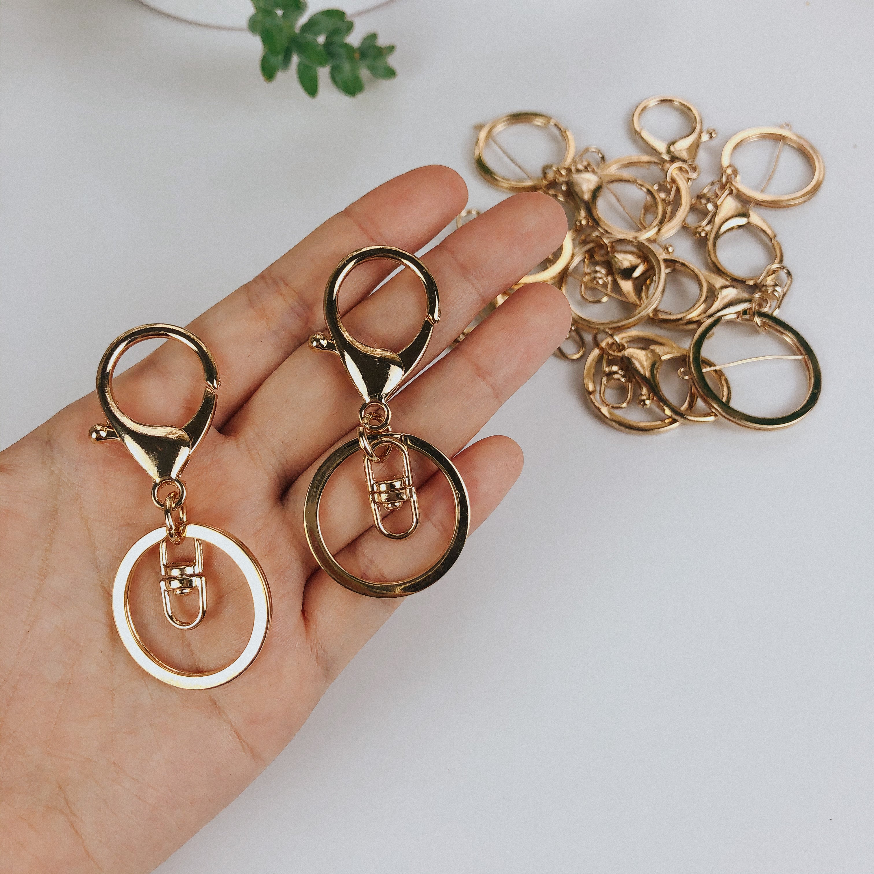 Gold Lobster Clasp Keychain Ring- 2pcs/lot