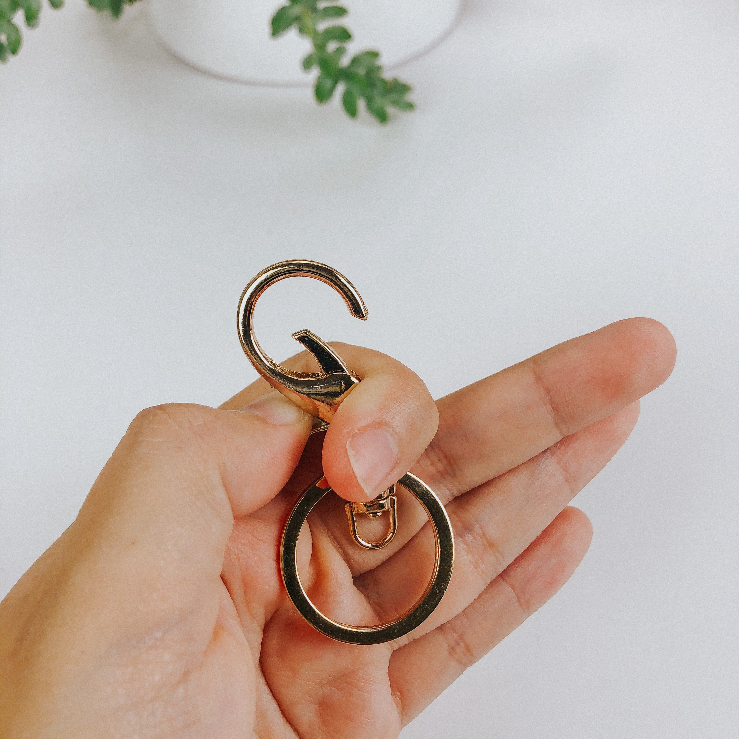 Gold Karabinerverschluss Schlüsselanhänger Ring-2pcs/lot