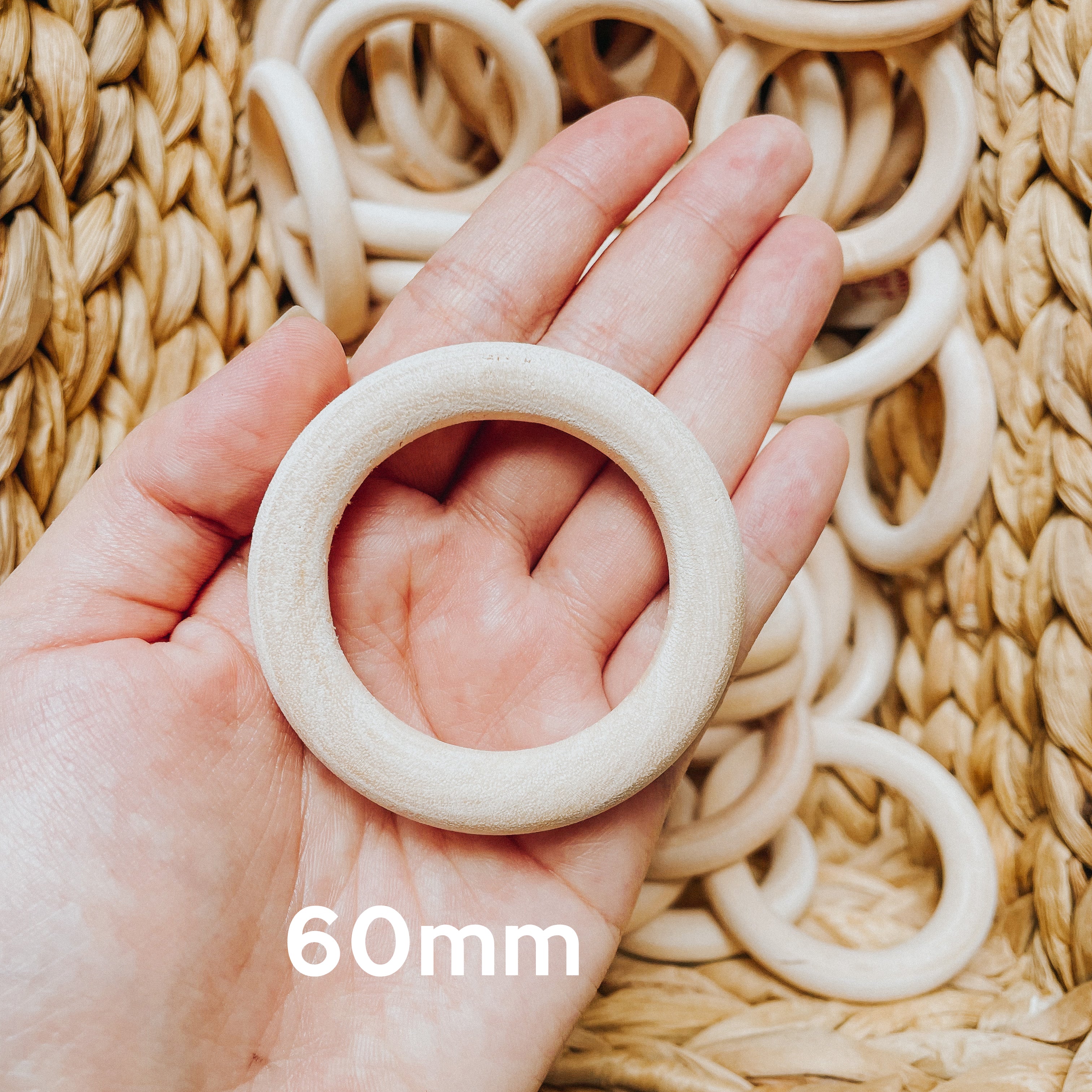 Natural Wooden Macrame Ring 50mm – Little Lane