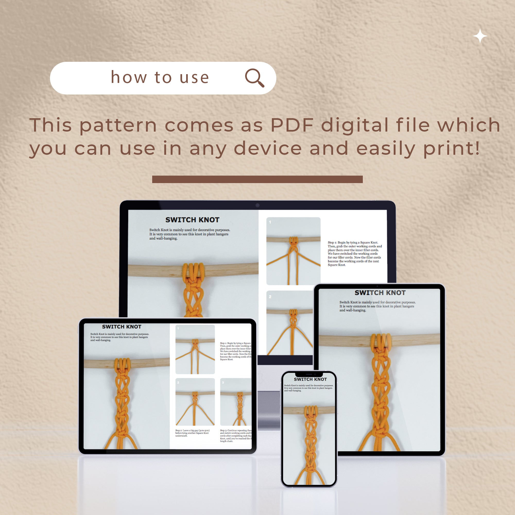 12 Makramee-Grundknoten - Digitales PDF und Knotenanleitung