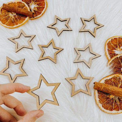 5 uds - Estrellas de madera para adorno/móvil de macramé/colgante de pared