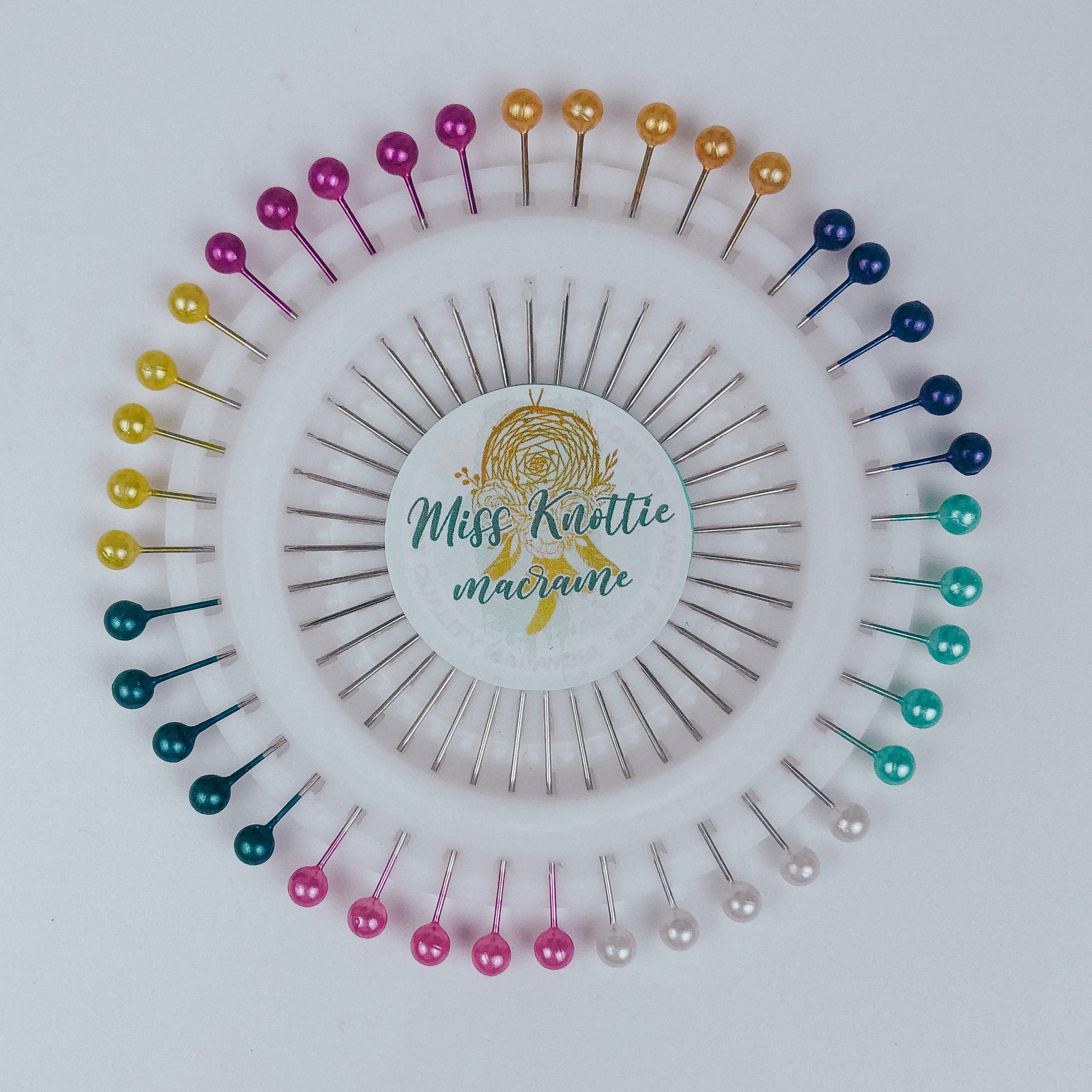 40 Multicolor / White Round Head Pins