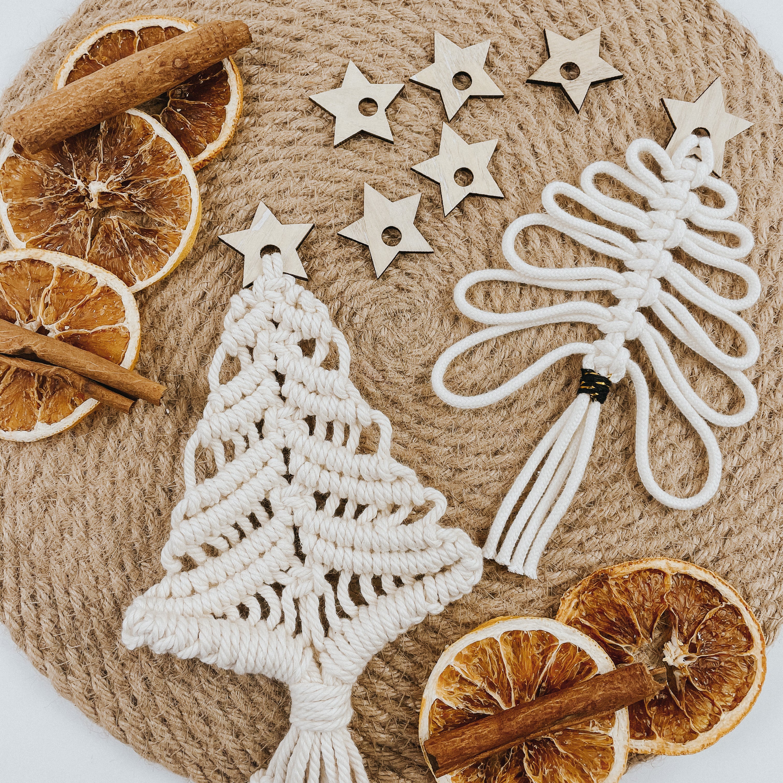 5 Stück – Holzsterne für Weihnachtsschmuck/Makramee-Mobile/Wandbehang